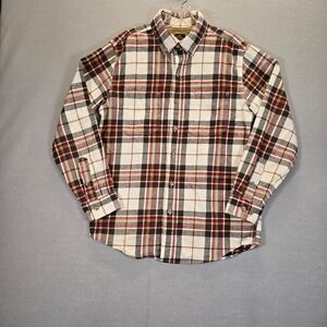 Ridgecut Toughwear Flannel Long Sleeve BEIGE Plaid Mens Size M  Pre-owned